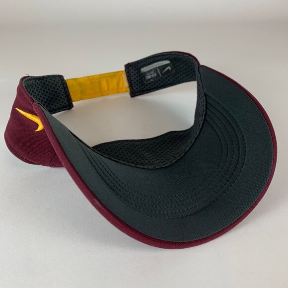 Arizona State Sun Devils NCAA Maroon Gold Nike Dri Fit Strapback Visor - Picture 4 of 4